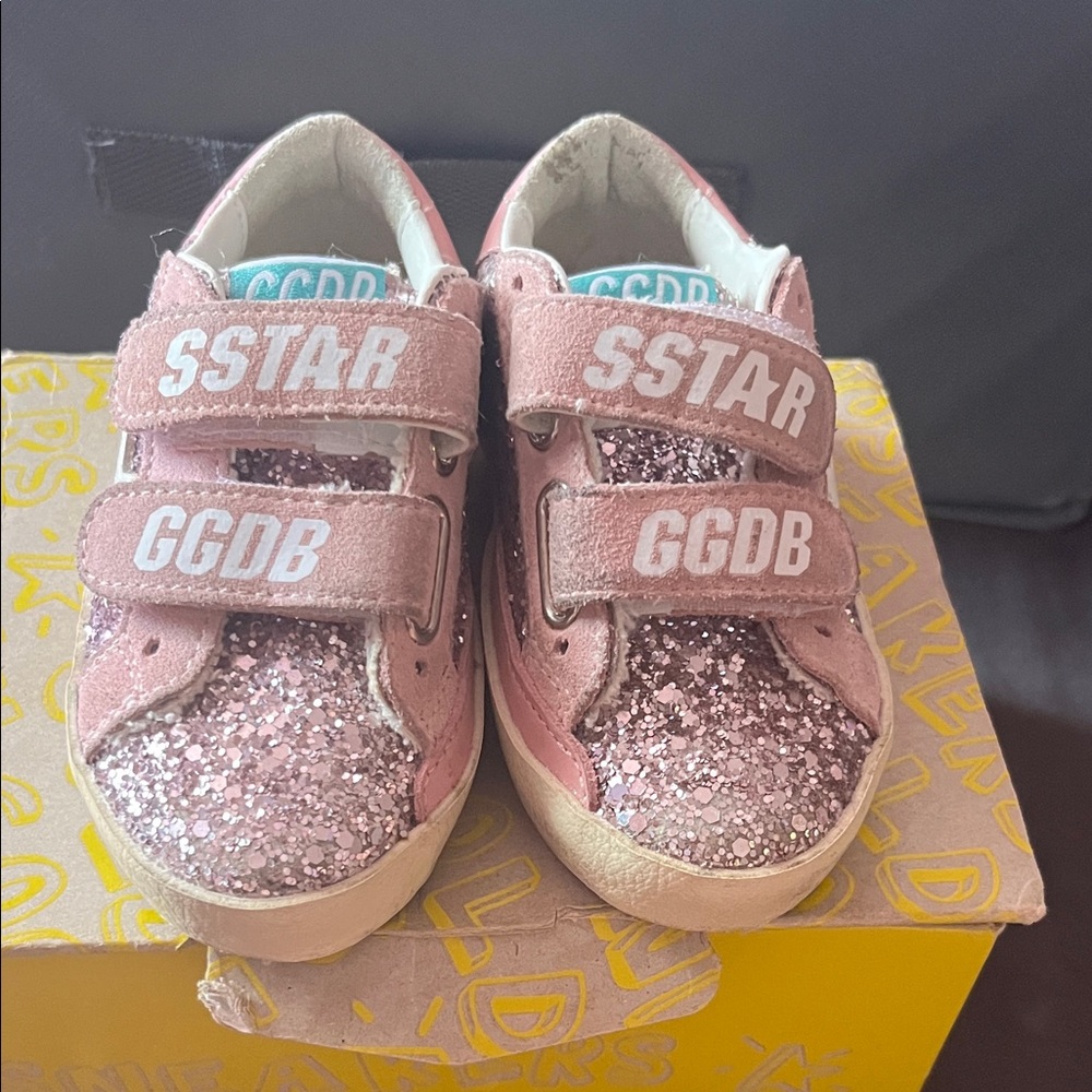 Golden Goose Kids Glitter Sneakers - Pink and White